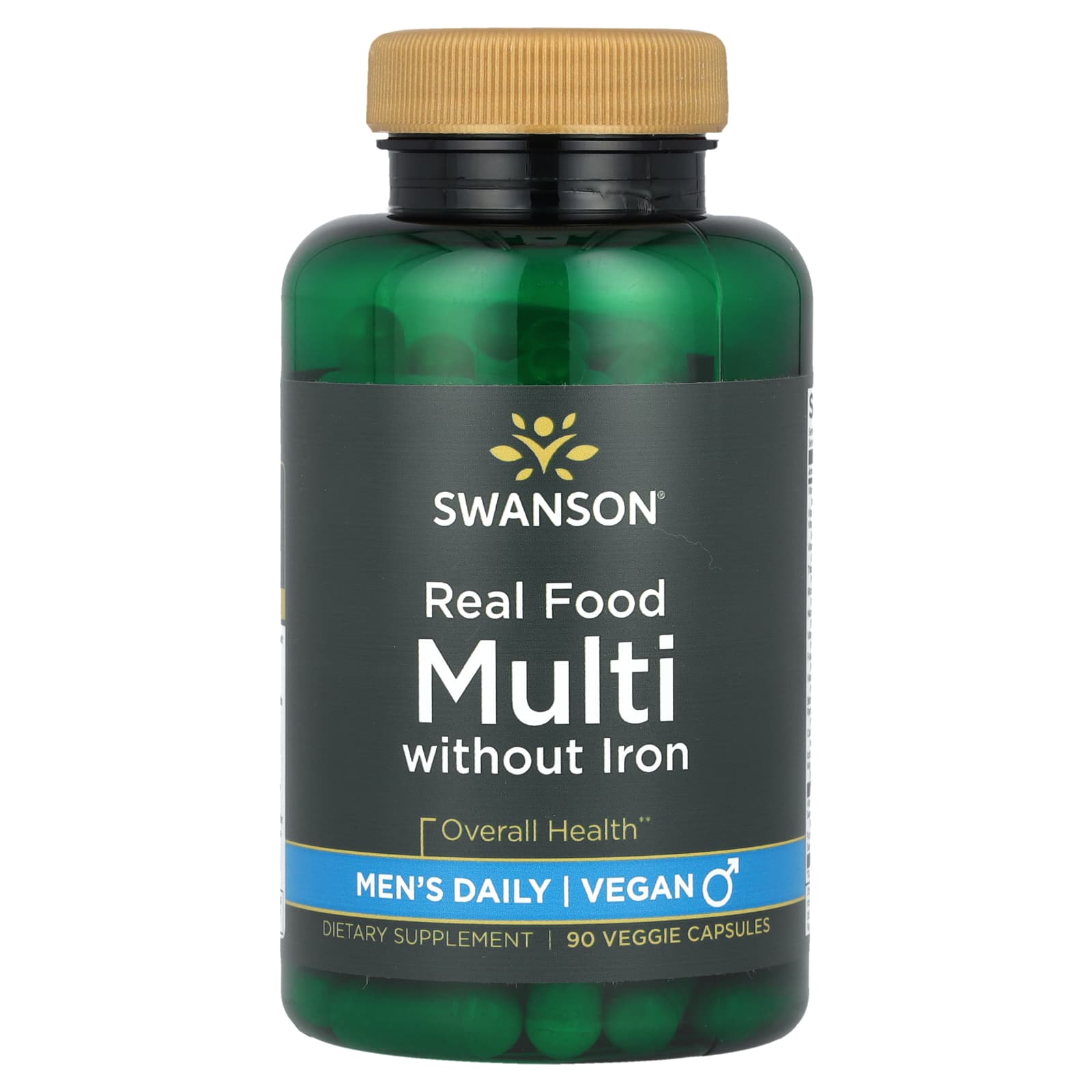 

Swanson, Men s Daily, Real Food Multi, Iron Free, 90 Veggie Capsules