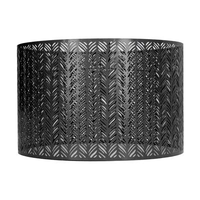 Pantalla de lámpara de tambor E27 E14 con clip en forma de hoja de abeto, cubierta de pantalla decorativa de metal hueca para mesa