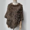 2022 Autumn/Winter Handmade Real Rabbit Fur Knit Triangle Shawl & Women's Pullover Cloak