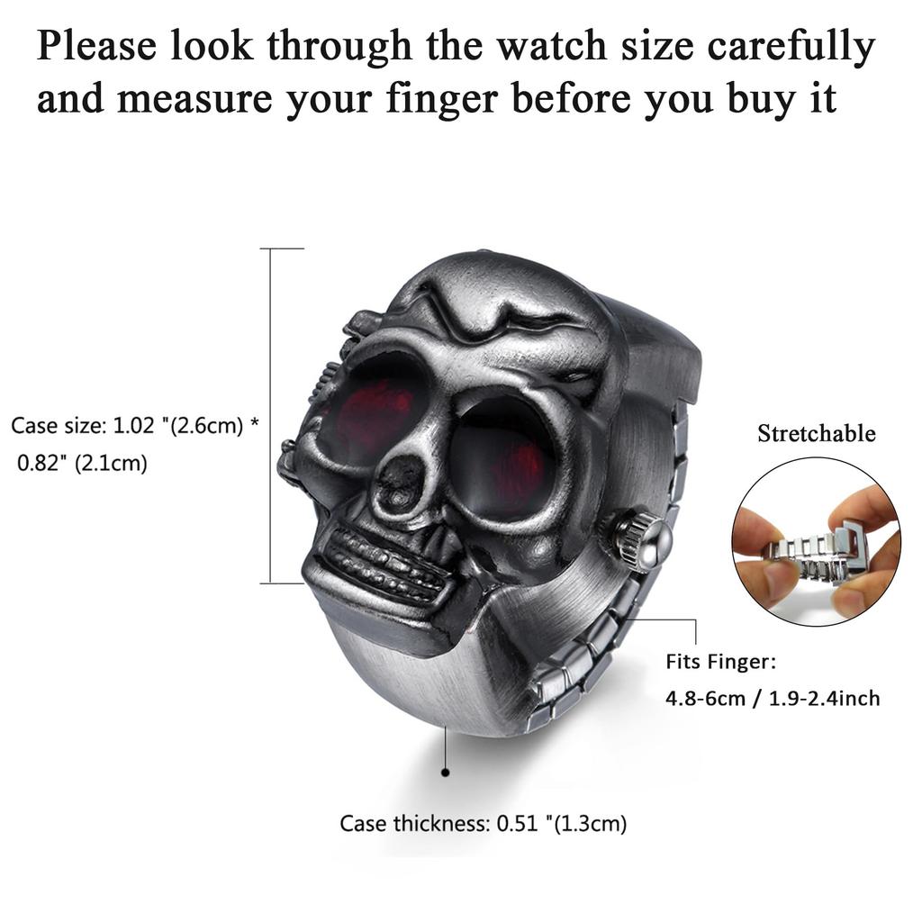 JEWELRYWE Ring Watch Simple Large Numerals Dial Watch Popular Waterproof Analog Quartz Business