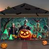 1pc Terrifying Halloween Garage Banner - 157x71 Inches, 2D Designzyc