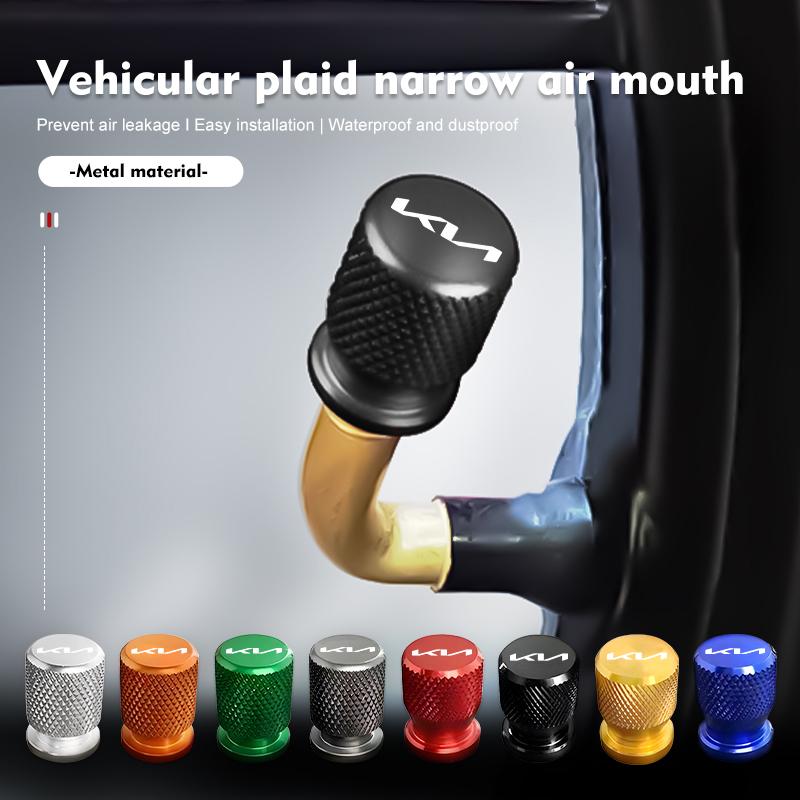CASSX1 For KIA 4pcs Car Tyre Valve Caps Metal Anti Wear Leakproof Narrow Mouthpiece Ceed Sportage Rio K5 K2 Optima Cerato Venga Sedona