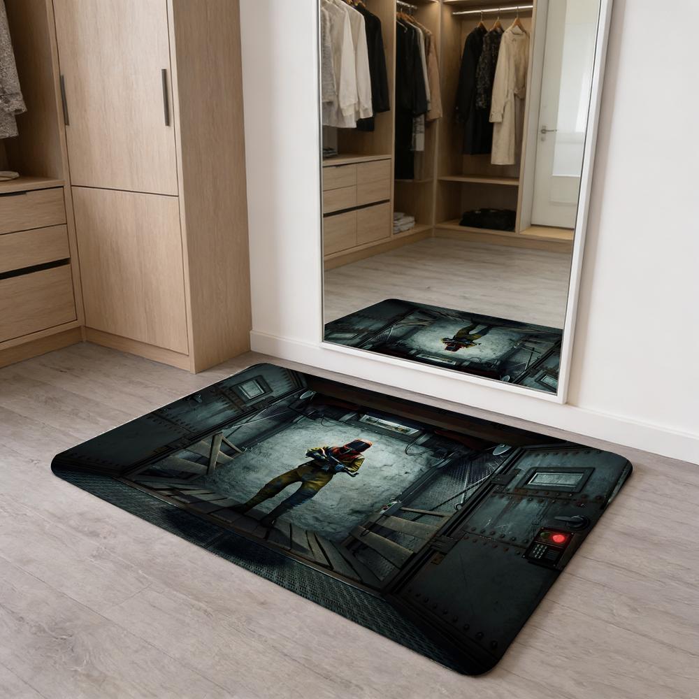 R-R-Rust Game Floor Mat Flannel Door Mat Non-Slip Absorbent Washable Indoor Home Rug