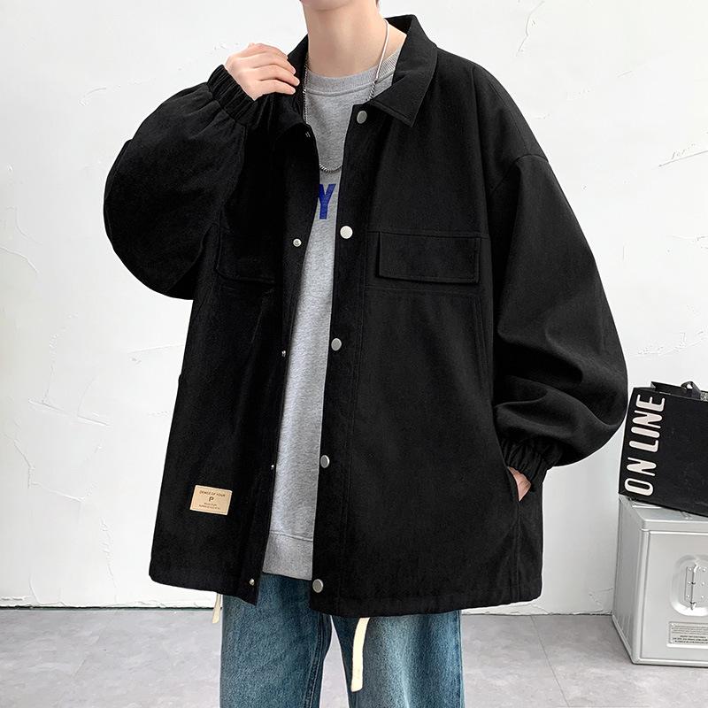 Jacket Men's New Spring and Autumn Loose Casual Jacket Student Lapel Couple On Clothes
