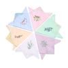 Elegant 60s Yarn Cotton Handkerchief with Butterfly Flower Lace Embroidery for Women