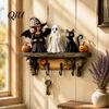 Holz Halloween Gartenschild Schlüsselhalter, Geistermädchen Halter mit 4 Haken, Wandmontiertes Leichtes Dekor Spukiges Regal Organizer für Eingangsbereich Flur Zuhause