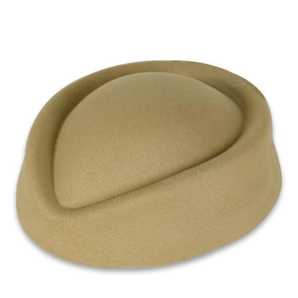 Formal Stewardess Hat Solid Felt Beret Fashion Flight Attendant Hat  Women Headwear