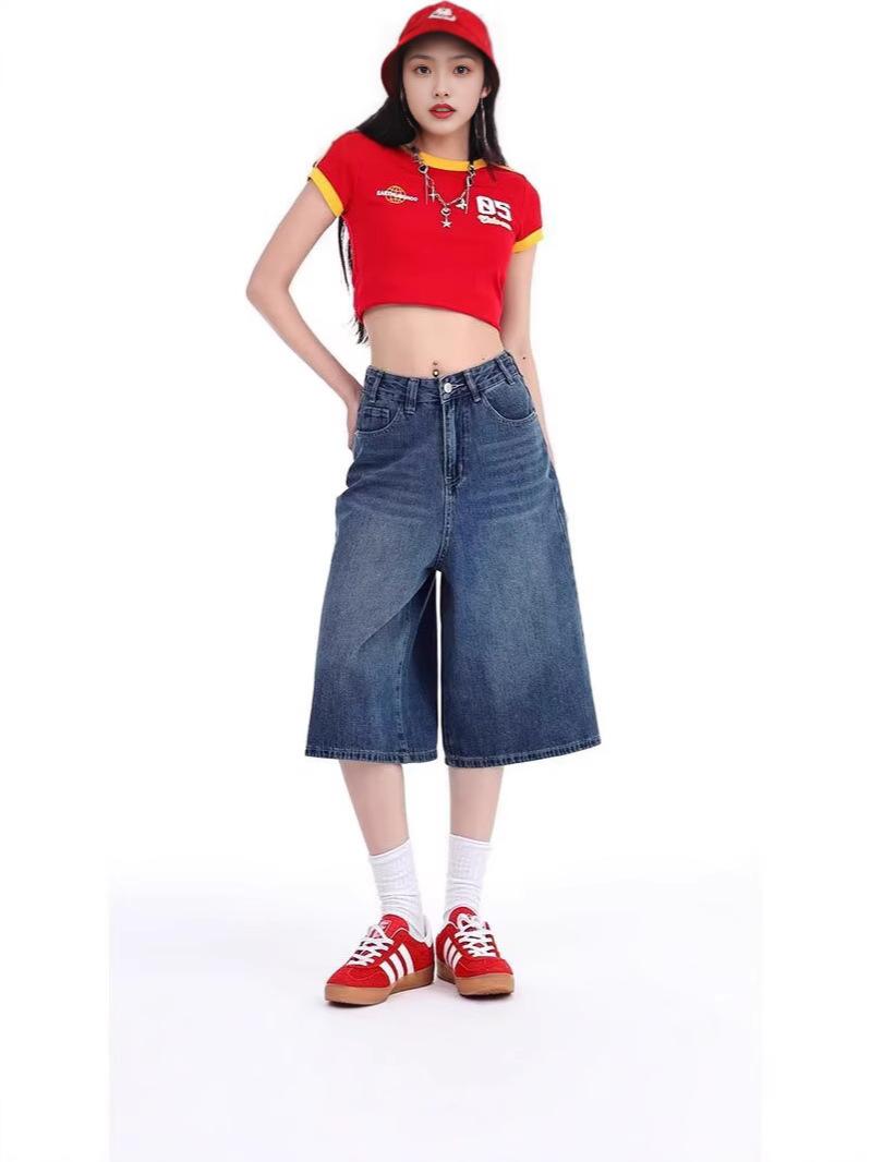 Retro loose wide leg jeans L