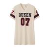 Women's Dress - Casual Hip-Hop Style Short Sleeve T-Shirt Dress with "07" Letter Print, Summer Loose Fit Comfortable Dress,Stylish Summer Outfit