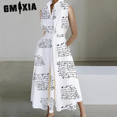 Abiti casual con collo a polo senza maniche primavera estate moda donna