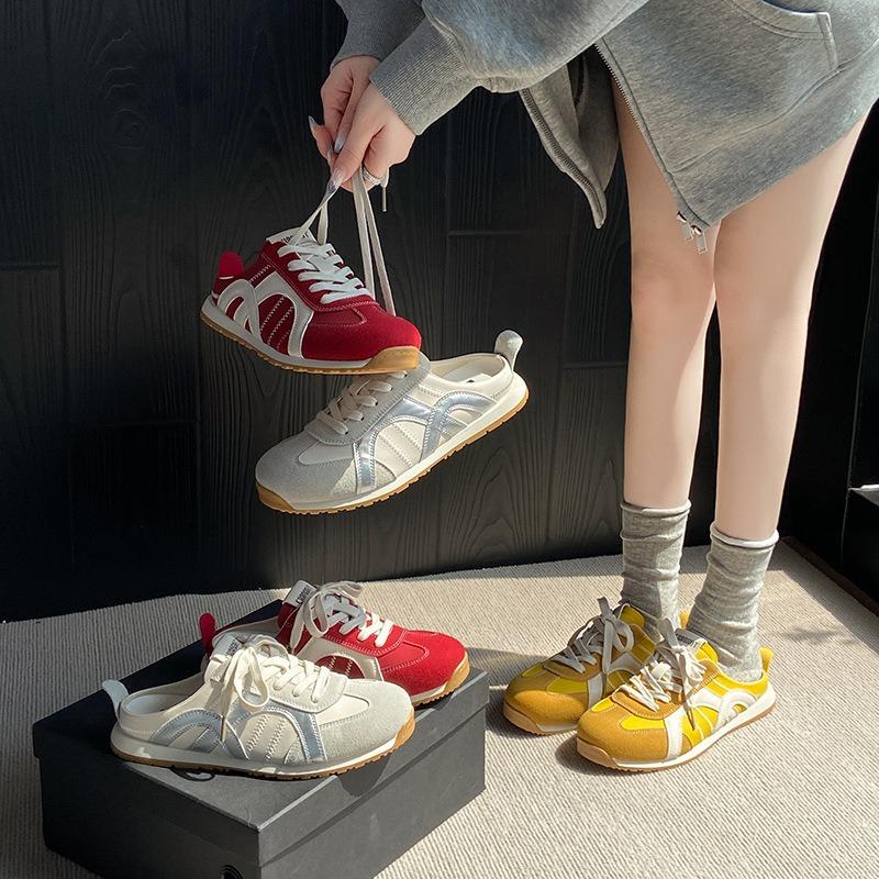 One pedal strappy sports bag head half slippers women's summer wear lazy casual shoes