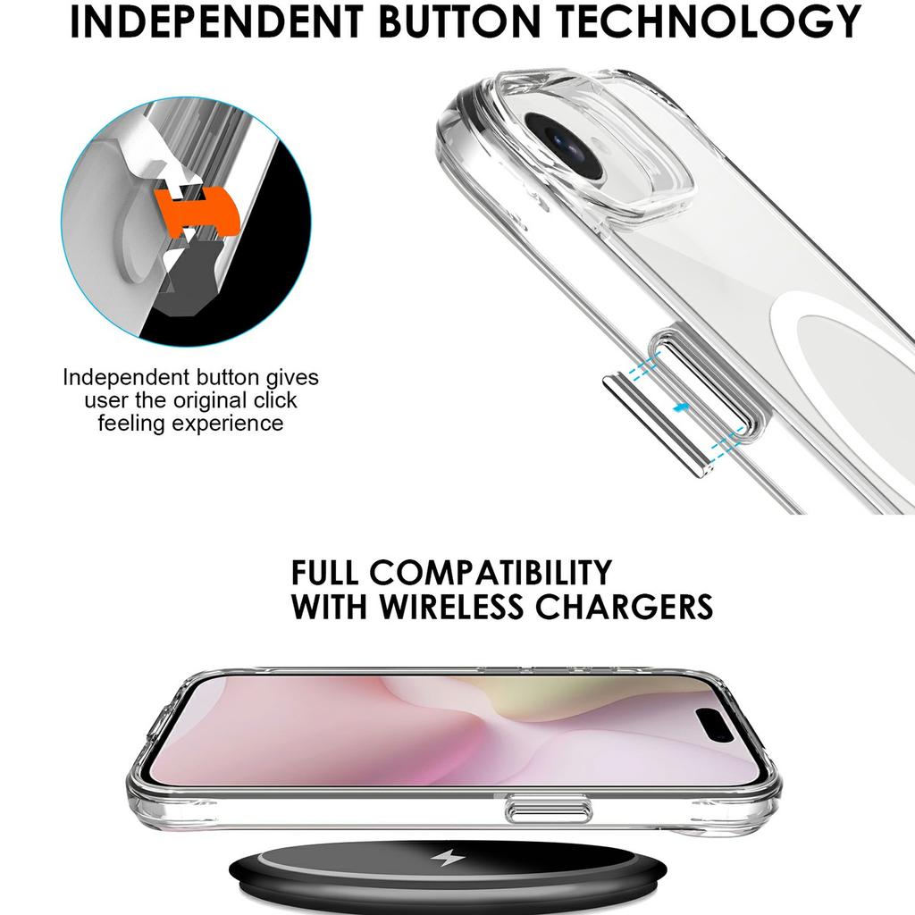 For iPhone 16e Case Compatible with MagSafe TPU + PC Clear Phone Cover