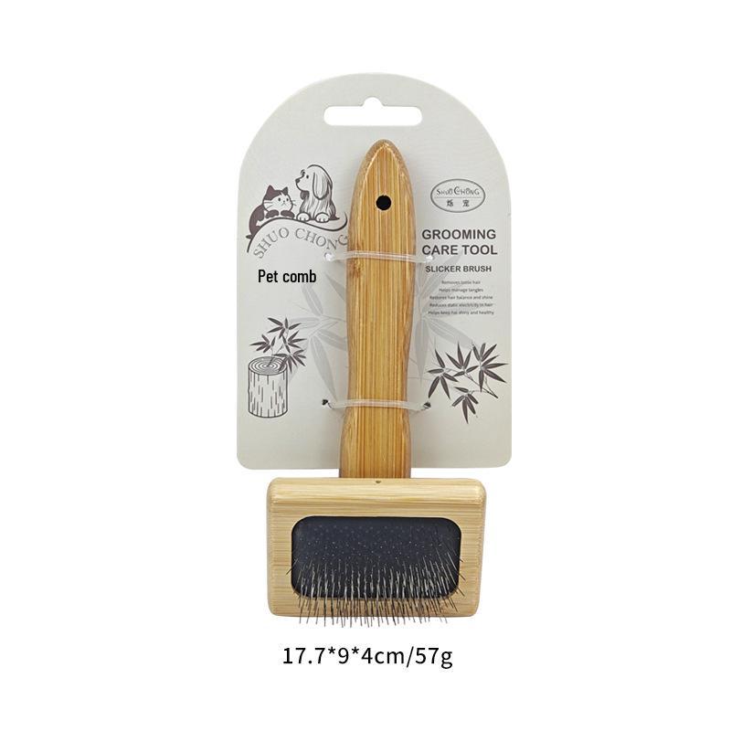 Solid Wood Pet Comb: Detangling and Hair Removal for Dogs & Cats