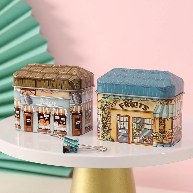 10pcs Mini Painting Tin Box Locker Storage Tinplate Boxes Random Color Candy Home Jewelry Storage Box Metal Container Kids Gifi