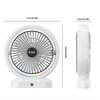 USB Quiet Fan Rechargeable with Colorful Light Small Cooling Fan Low Noise Portable Table Fan 3 Speeds for Home Bedroom Office