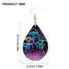 Glowing Mushroom Jellyfish Pattern PU Leather Earrings for Women Creative Fashion Earrings Double-sided Pattern Design Classic Water Drop Earrings