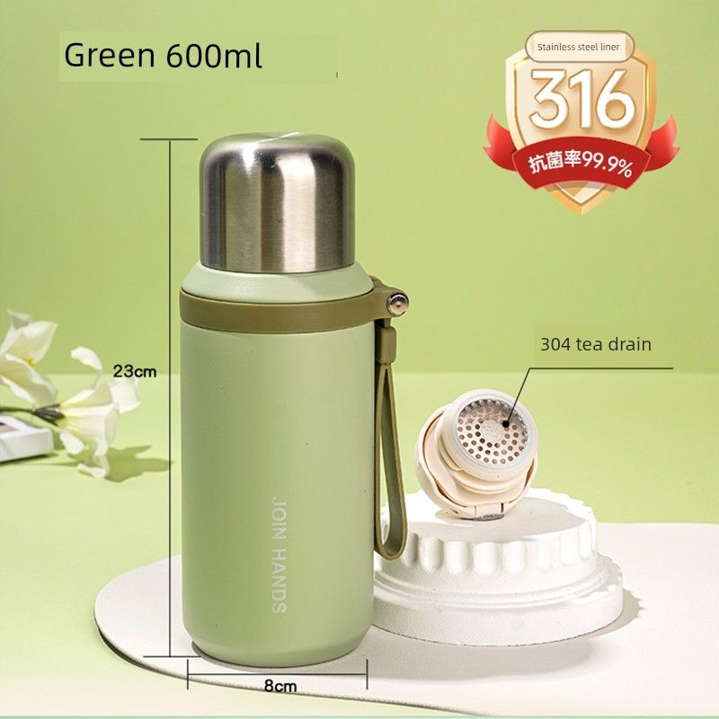 French Fadzomo Large-Capacity Thermos Cup 316 High-Looking Double Drinking Cup for Men and Women, Outdoor Sports Portable Water Bottle