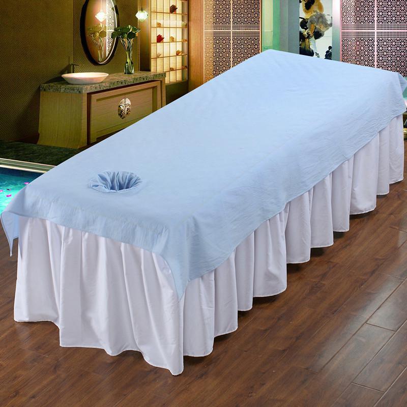 Thickened Washed Cotton Massage Bed Sheet with Face Hole, Washable and Universal for Beauty Salon