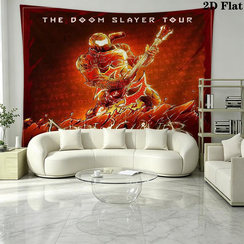 Ροκ Σταρ Doomguy Ταπετσαρία Τοίχου Αισθητική Κρεμαστό Τοίχου Υφασμάτινη Κουβέρτα Εκτύπωσης Διακοσμητικές Ταπετσαρίες για Υπνοδωμάτιο Σαλόνι Διακόσμηση Σπιτιού