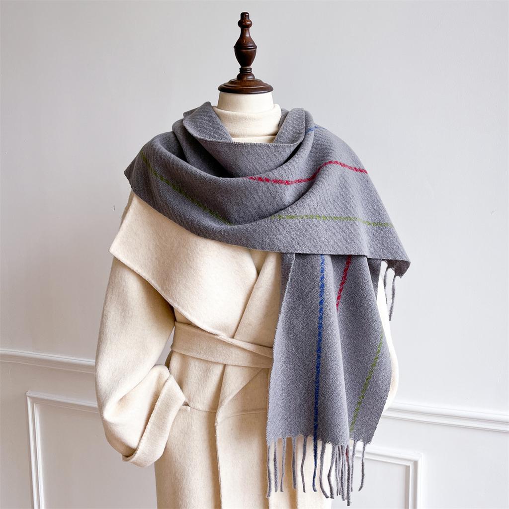 Luxury Winter Plaid Scarf for Women Men British Style Cashmere Scarves With Tassel  Designer Female Winter Warm Neck Scarf Shawl