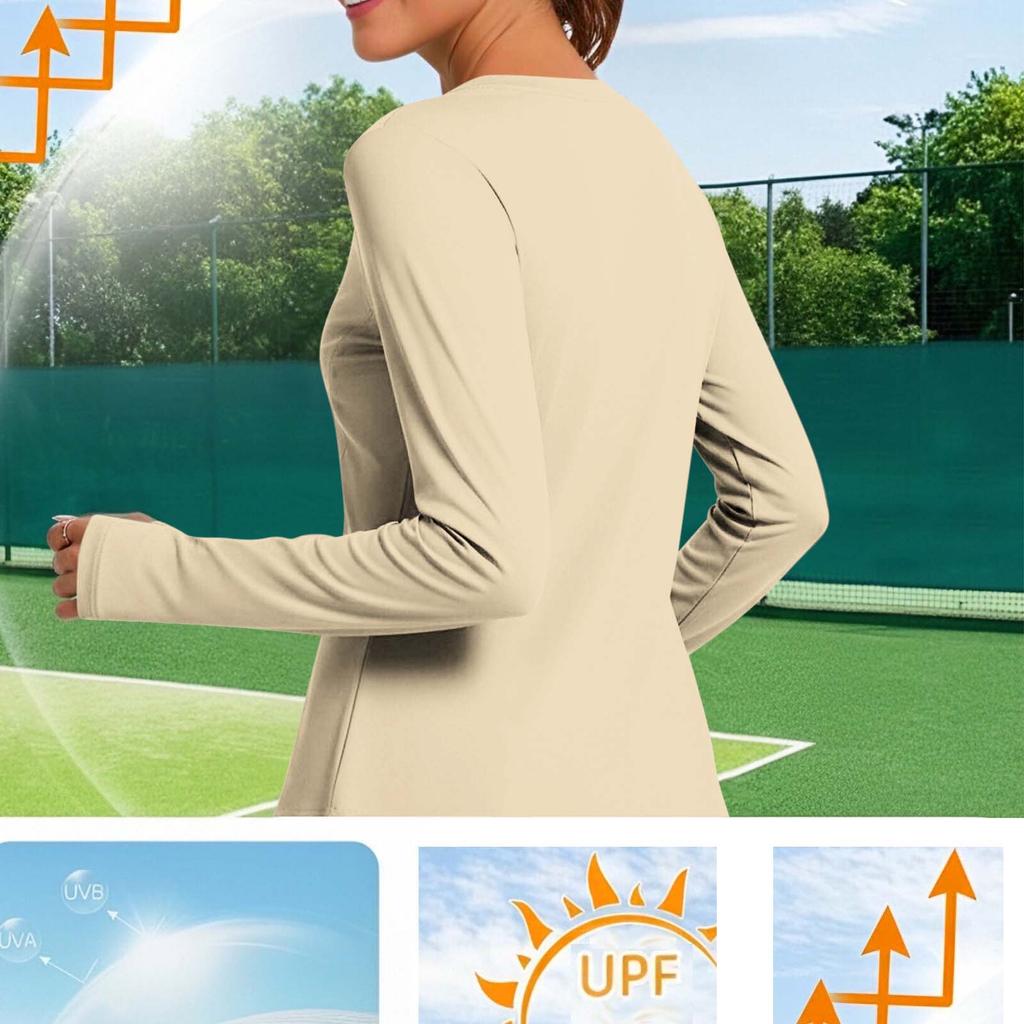 Women Long Sleeve Athletic Top Lightweight Wicking Quick Dry Stretch Fitness Shirt for Running Yoga Training Workout