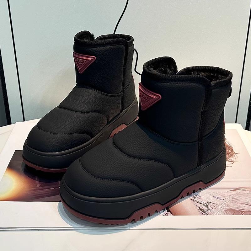 Bread snow boots children winter thick-soled velvet thickened warm short cotton shoes women