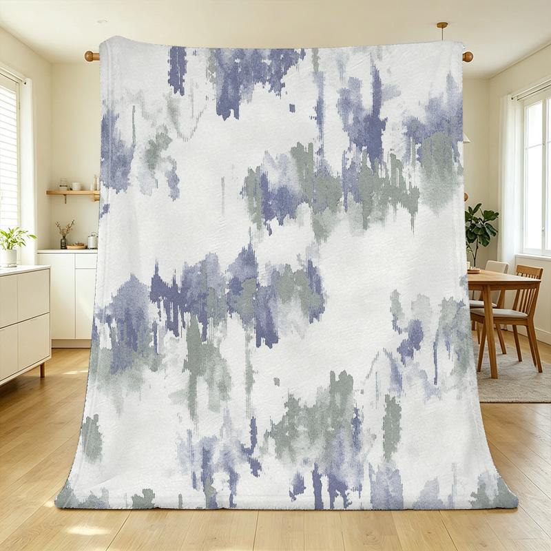 Lightweight Flannel Blanket, Soft Cozy Watercolor Fleece Throw, Perfect for Couch, Bed, Halloween & Christmas Home Decor