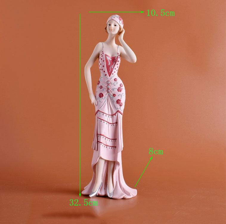 European Resin Statue Accessories Girl Beauty Character Home Livingroom Table Figurines Crafts Decoration Wedding Birthday Gifts