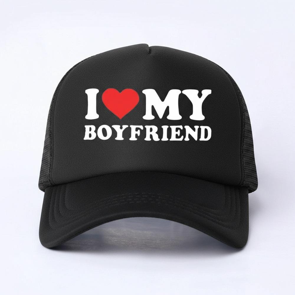 Letter Printing Mesh Baseball Cap Adjustable Breathable Boyfriend Girlfriend Couple Hats Hip-hop Snapback Cap