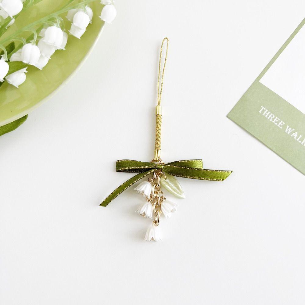 Flores Convallariae Bag Accessory Ribbon Key Ring Mobile Phone Lanyard Korean Style Bag Pendant
