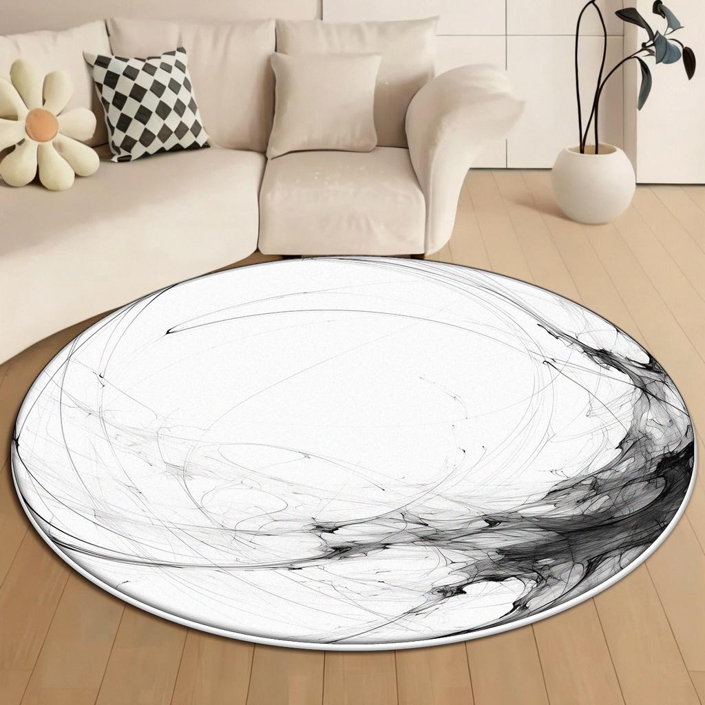 Moderner abstrakter runder Teppich für Wohnzimmerdekoration Schlafzimmer Bettseite Große Teppiche Lounge Büro Waschbare rutschfeste Fußmatten