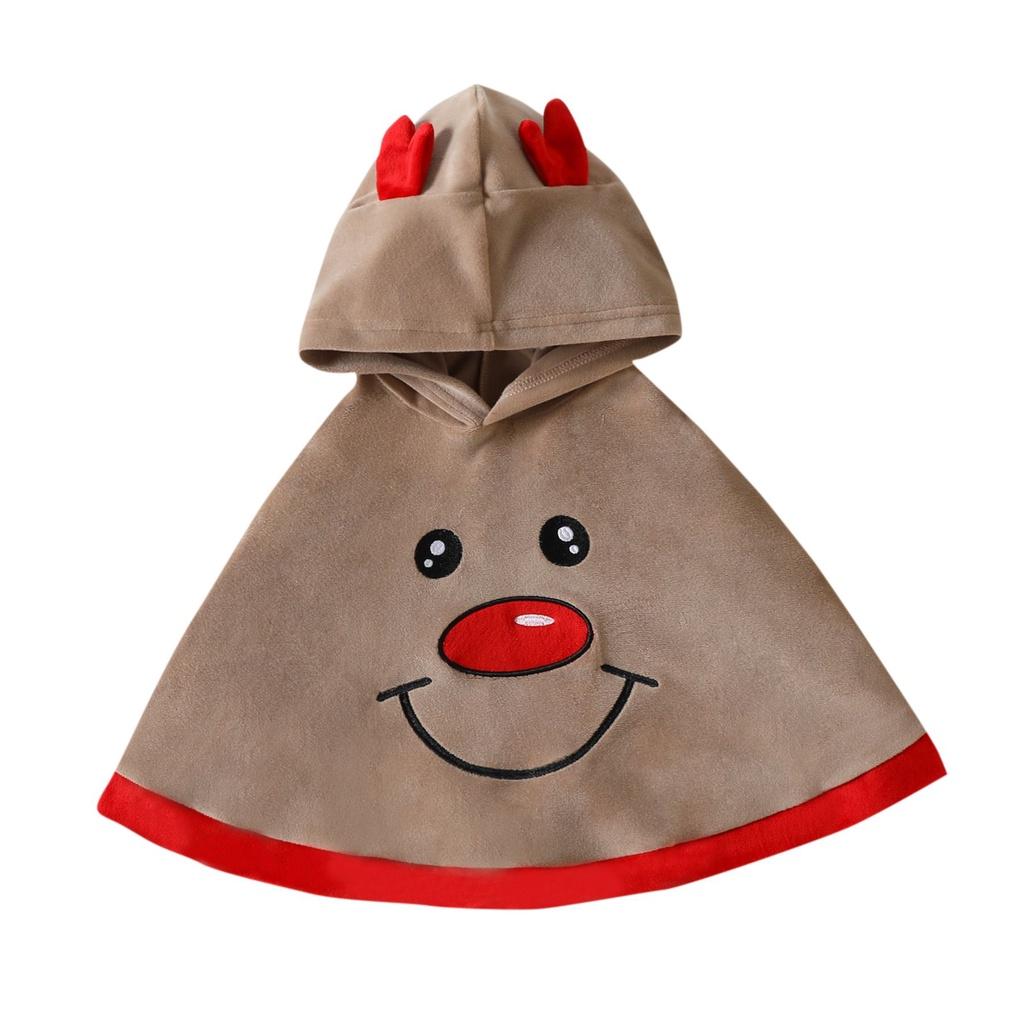 

Рождественская детская накидка с капюшоном, принт Санта Клауса и лося, детская накидка, Рождественская маскарадная вечеринка 100cm/39.37in коричневый