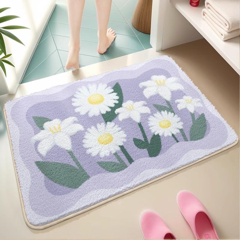 Bathroom Floor Mat Absorbent Toilet Door Foot Mat Household Thickened Non-slip Toilet Toilet Imitation Cashmere Carpet