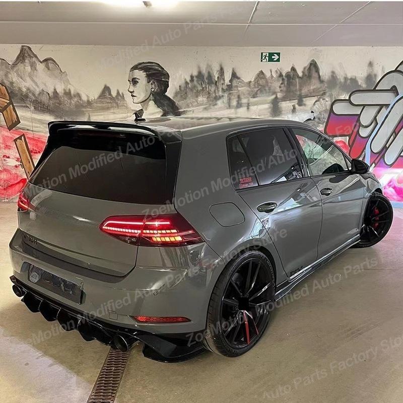 Para Volkswagen Golf MK7.5 GTI TCR 2017-2020 Difusor Trasero Placa Spoiler Labio Splitter Kit de Carrocería Tuning Accesorios para Coche
