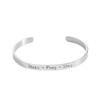 Open Titanium Steel Bracelet, Smooth Surface, C-shaped Hand Ring, Engraved with Words, Stainless Steel Jewelry Accessory