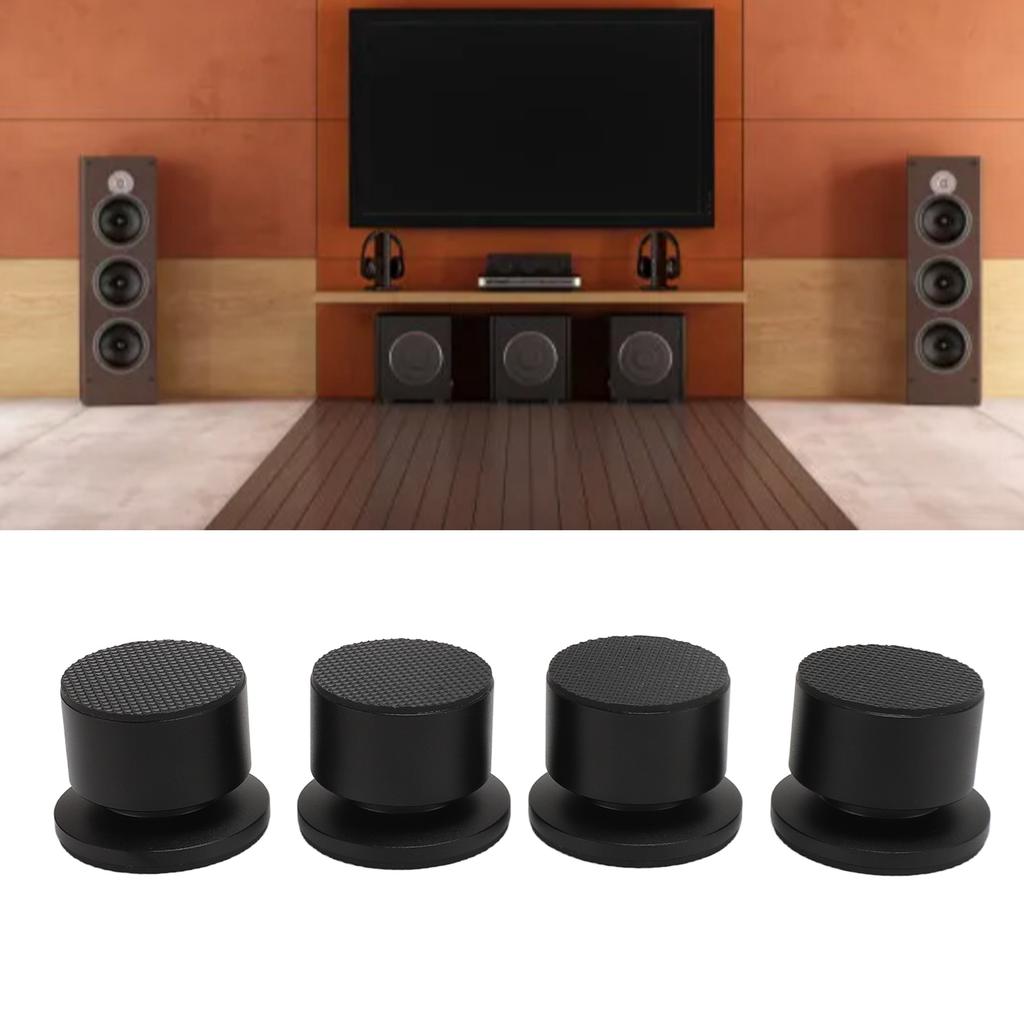 4Pcs Spker Isolation Feet Pad Aluminum Alloy Spker Spike Pad for Subwoofer Amplifier CD DVD Player
