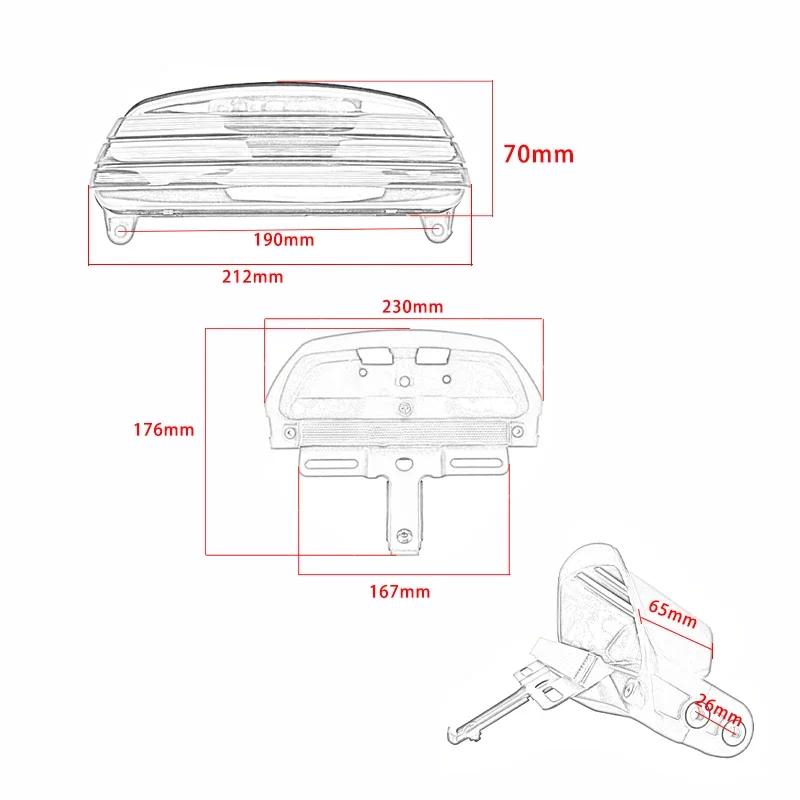 Motorcycle Tri-Bar Fender LED Running Brake Tail Light For Harley Dyna Fat Bob Softai FXST FXSTB FXSTC FXSTS FLSTSB 2006-Later