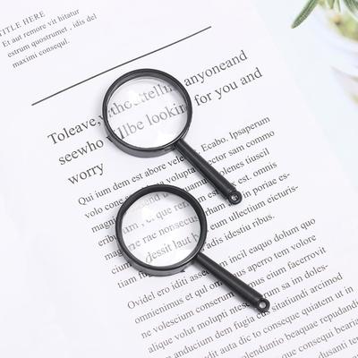 Mini Pocket Hand Held Magnifier 5X Magnifying Black Reading Glass Lens Plastic 25mm Portable Insect Viewer Educational Tool