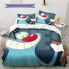 Fat Cat and Xiao Qiang  Pattern Bedding Quilt Set  Home Decoration  Gift (1 * duvet cover + 2 * pillowcase  without core)