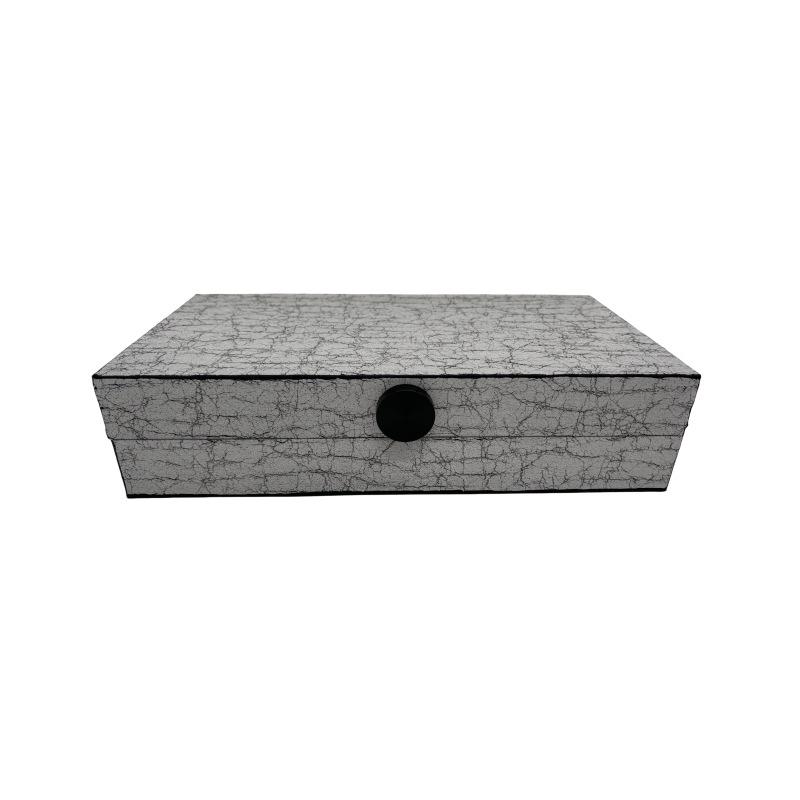 Modern Chinese-Style Cracked Texture PU Leather Decorative Storage for Hotel Bedroom Wardrobe