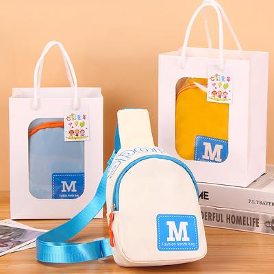 Contrasting Color Children's Bags Summer New M Letter Breast Bag Girls Messenger Bag Printed Logo Shoulder Bag