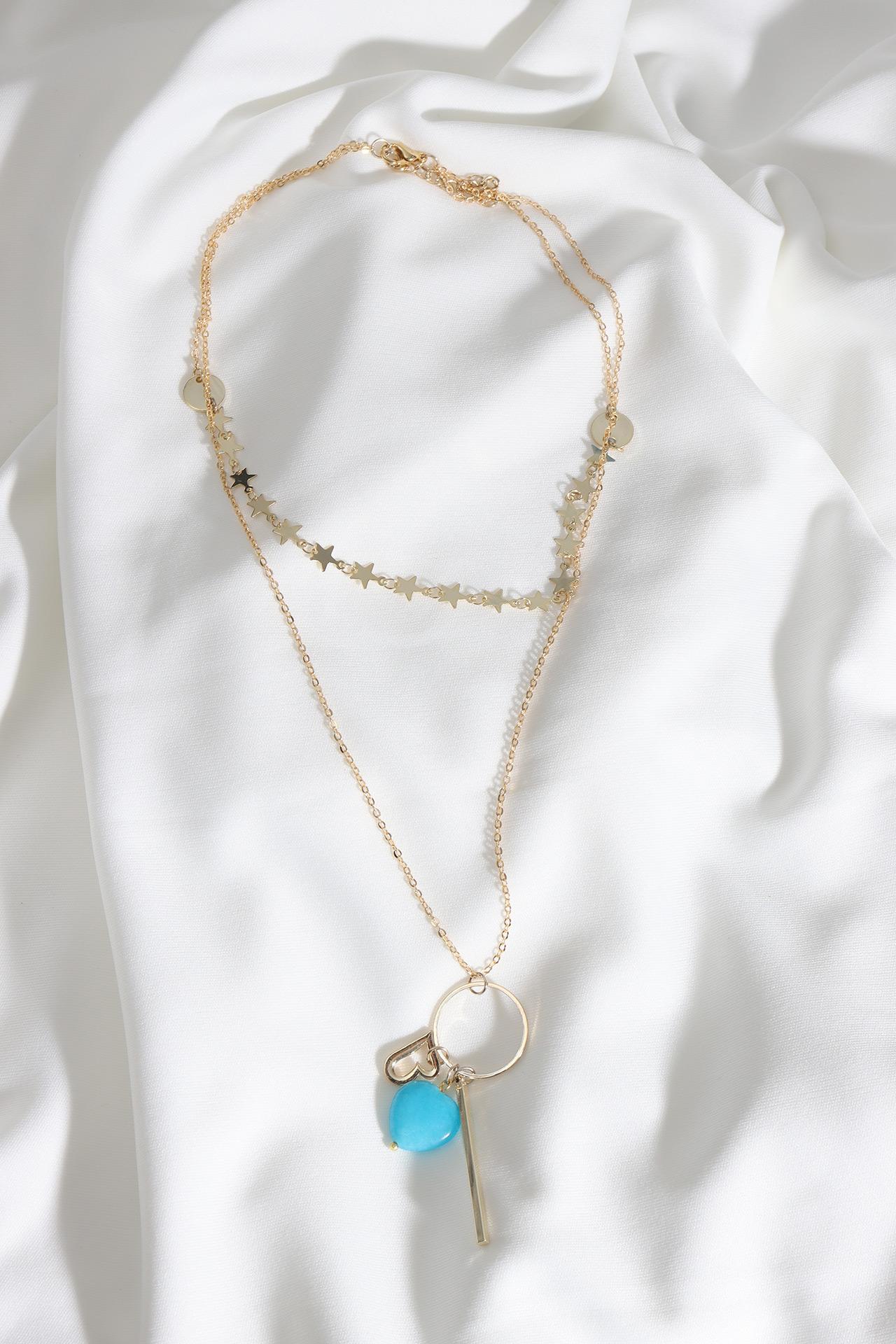 

Длинное колье золотого цвета с подвеской в ​​виде сердца