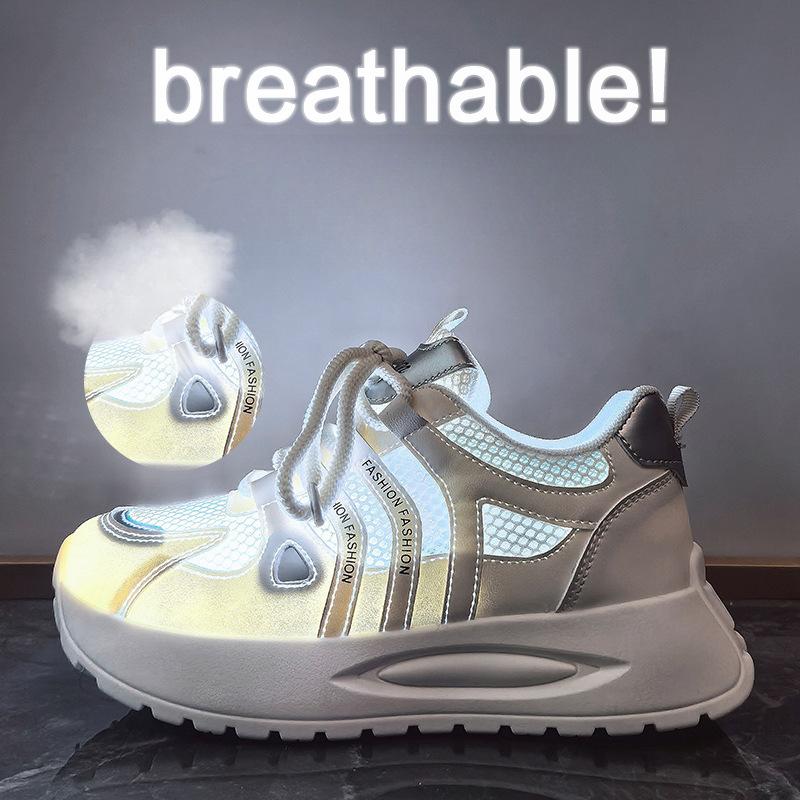 New Dad Shoes for Women In Summer Student Sports and Casual Shoes Mesh Breathable and Enhancing Height