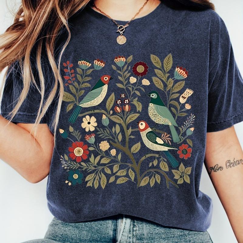 European and American Fashion Printed Women s T-shirts S