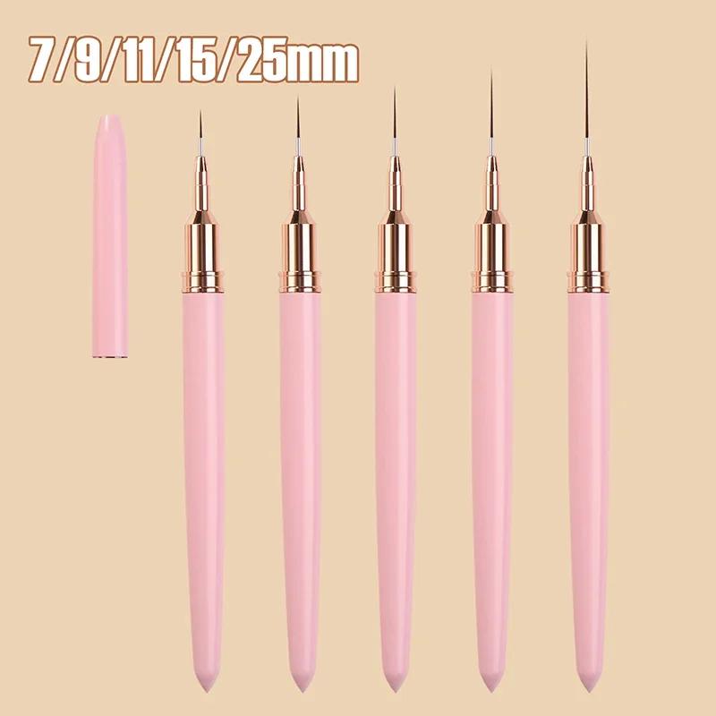 

7/9/11/15/25MM Nail Liner Brush Set 5pcs/set Multiple Types Nail Art Pen Brush Drawing Lines Stripe Painting Flower DIY Nail Pen