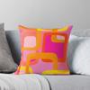 Iconic Mid Century Modern Pattern In Pink and Orange Throw Cushions & Pillows Without Core