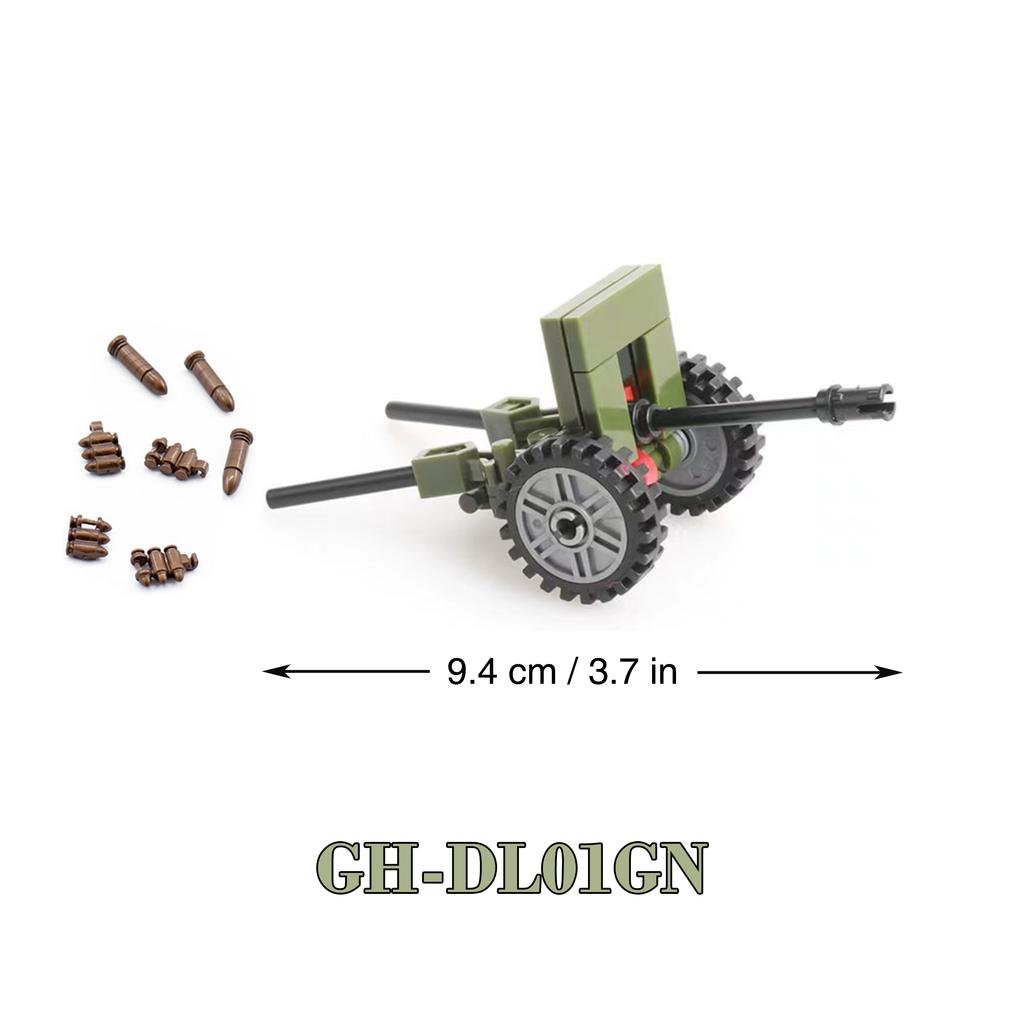 WW2 88mm Flak Gun Cannon Rocket Artillery Military Army War Weapons Soldier MOC Playmobil Scale Model Building Block Children Kid Toy