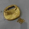 Vintage Soft Leather Tote Bag Shiny Woven Crossbody Printed Square Women