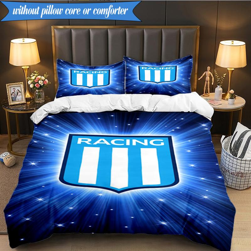 Racing Team Emblem 3pcs Bedding,Including 1pc Duvet Cover And 2pcs Pillowcases Perfect for Christmas,Ideal for Bedroom, Dormitory