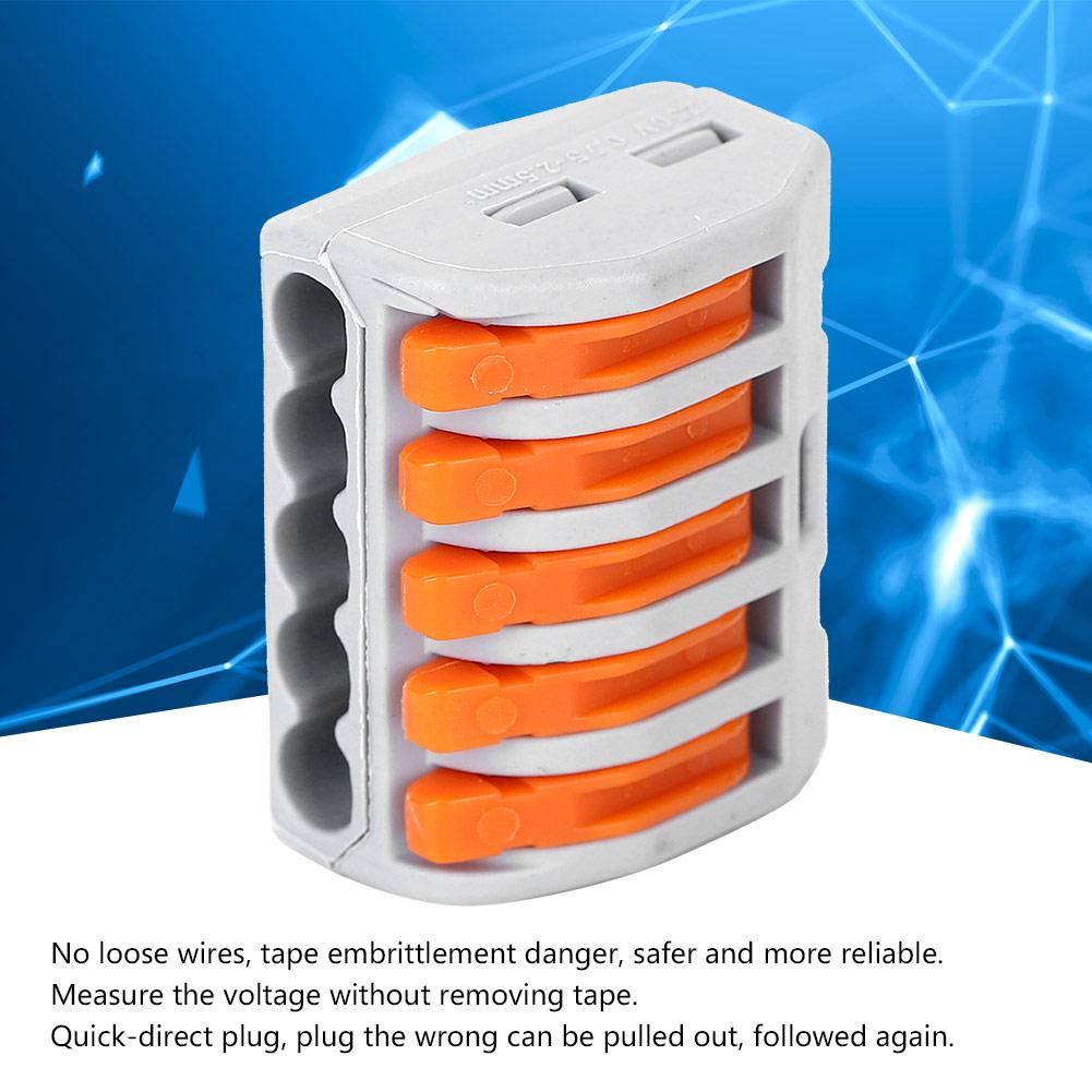 10 ks PCT215 Zapojení Konektory Svorkovnice 5cestný Osvětlení Elektrický Kabel Rychlé Připojení